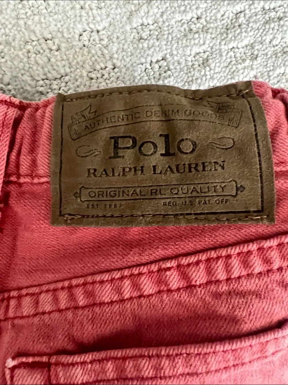 Ralph Lauren coral-red denim shorts